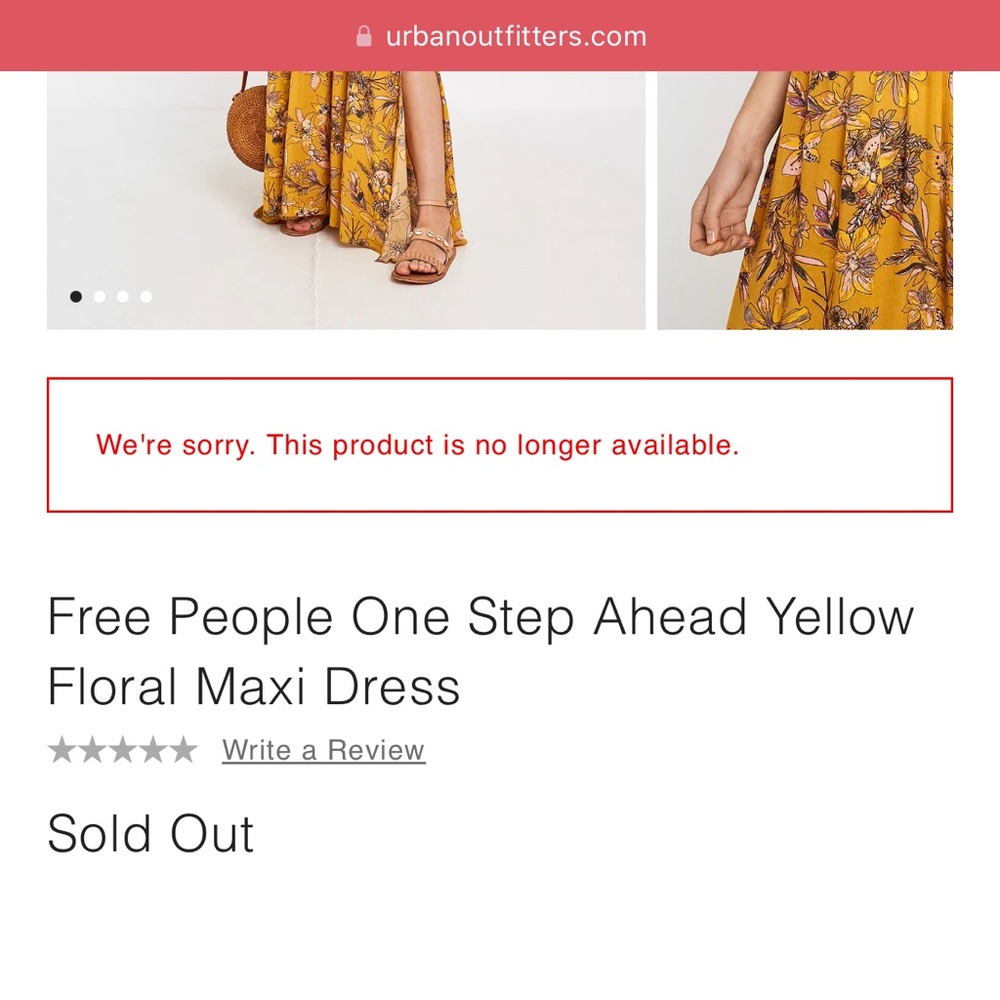 Free People One Step Ahead Mustard Floral Maxi Dress - Picture 7 of 7